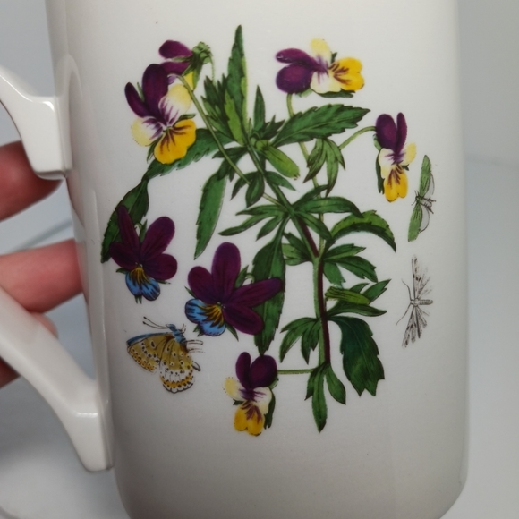 Portmeirion Flower & Butterfly Botanic Garden Mug Viola Tricolor Heartsease Cup - Picture 3 of 8